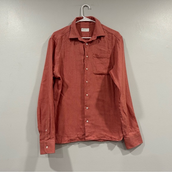 BOGA Red White Button Down Shirt Medium M - Picture 1 of 7